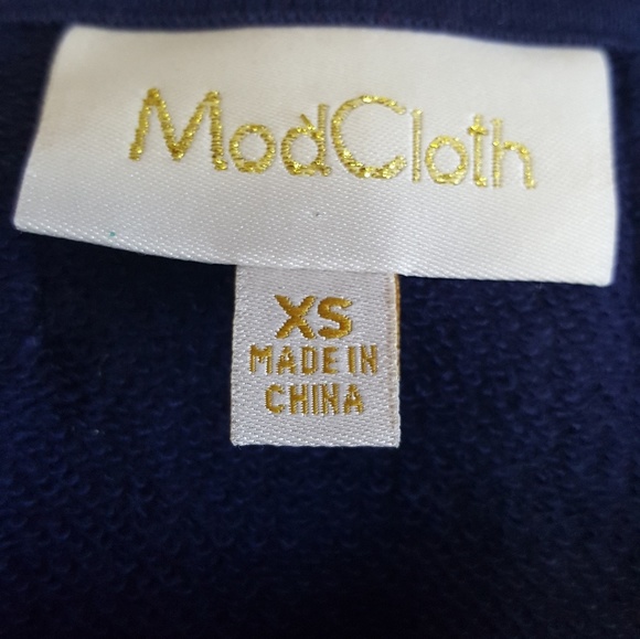 Modcloth Blue Bow Pullover Top - Picture 4 of 9